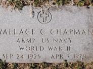 OK, Grove, Buzzard Cemetery, Chapman, Wallace C. Military Footstone