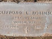 OK, Grove, Buzzard Cemetery, Robinson, Clifford L. Military Footstone