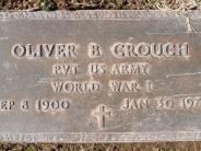 OK, Grove, Buzzard Cemetery, Crouch, Oliver B. Military Footstone