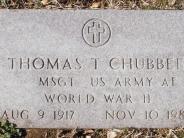 OK, Grove, Buzzard Cemetery, Chubbee, Thomas T. Military Footstone