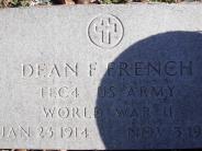OK, Grove, Buzzard Cemetery, French, Dean F. Military Footstone