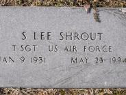 OK, Grove, Buzzard Cemetery, Shrout, S. Lee Military Footstone