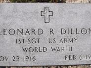 OK, Grove, Buzzard Cemetery, Dillon, Leonard R. Military Footstone