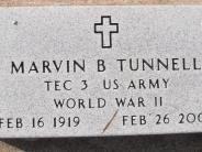 OK, Grove, Buzzard Cemetery, Tunnell, Marvin B. Military Footstone