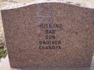 OK, Grove, Buzzard Cemetery, Howard, Russell Dean Headstone (Back View)