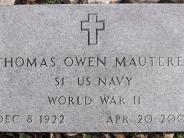 OK, Grove, Buzzard Cemetery, Mauterer, Thomas Owen Military Footstone