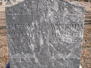 OK, Grove, Olympus Cemetery, Thomas, S. M. & Wm. Headstone (Close Up)