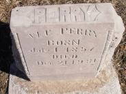 OK, Grove, Olympus Cemetery, Perry, W. G. Headstone (Top View)