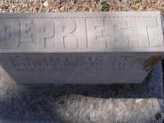 OK, Grove, Olympus Cemetery, Headstone Top View, DePriest, Palace F.