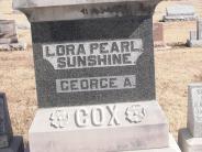 OK, Grove, Olympus Cemetery, Family Headstone, Cox, Lora Pearl & Sunshine & George A. 