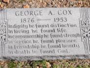 OK, Grove, Olympus Cemetery, Footstone, Cox, George A. 