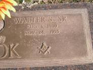 OK, Grove, Olympus Cemetery, Headstone Close Up, Cook, Walter Sherman Sr.