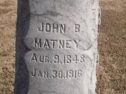 OK, Grove, Olympus Cemetery, Headstone Close Up, Matney, John B. 