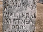 OK, Grove, Olympus Cemetery, Headstone Close Up, Matney, Walter J. 