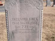OK, Grove, Olympus Cemetery, Headstone Close Up, Jones, Jackson B. 