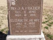 OK, Grove, Olympus Cemetery, Headstone Close Up, Frazier, Rev. J. A. & Elizabeth 