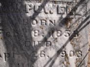 OK, Grove, Olympus Cemetery, Powell, R. W. Headstone (Close Up)