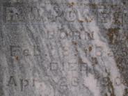 OK, Grove, Olympus Cemetery, Powell, R. W. Headstone (Close Up 2)