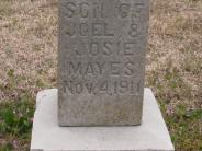 OK, Grove, Olympus Cemetery, Headstone, Mayes, Infant Son of Joel & Josie Mayes