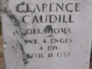 OK, Grove, Olympus Cemetery, Military Headstone Close Up, Caudill, Clarence 
