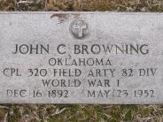 OK, Grove, Olympus Cemetery, Military Headstone, Browning, John C. 