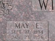 OK, Grove, Olympus Cemetery, Witty, May E. Headstone (Close Up)