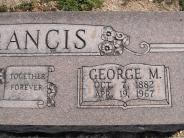 OK, Grove, Olympus Cemetery, Headstone Close Up, Francis, George M. 