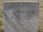 OK, Grove, Olympus Cemetery, Yocom, Clinton Headstone (Close Up)