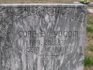 OK, Grove, Olympus Cemetery, Yocom, Cora E. Headstone (Close Up)