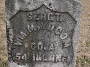OK, Grove, Olympus Cemetery, Yocom, Wm. M. Headstone (Close Up)