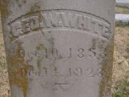 OK, Grove, Olympus Cemetery, White, Geo. W. Headstone (Close Up)