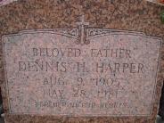 OK, Grove, Olympus Cemetery, Headstone Close Up, Harper, Dennis H. 