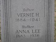 OK, Grove, Olympus Cemetery, Headstone Close Up, Harper, Vernie Henry & Anna Lee 