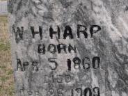 OK, Grove, Olympus Cemetery, Headstone Close Up, Harp, W. H. 