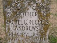 OK, Grove, Olympus Cemetery, Headstone Close Up, Andrews, Rachel G. (Ruggles) 