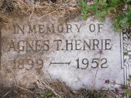 OK, Grove, Olympus Cemetery, Footstone, Henrie, Agnes T. 