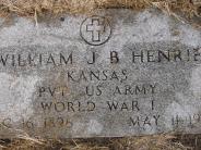 OK, Grove, Olympus Cemetery, Military Headstone, Henrie, William J. B. 