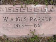 OK, Grove, Olympus Cemetery, Footstone, Parker, W. A. "Gus"