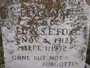 OK, Grove, Olympus Cemetery, Headstone Close Up, Fox, Elma Mae 