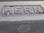 OK, Grove, Olympus Cemetery, Headstone Top View, Kerr, H. C. 