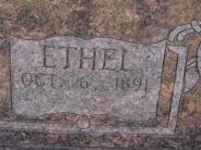 OK, Grove, Olympus Cemetery, Headstone Close Up, Hampton, Ethel 