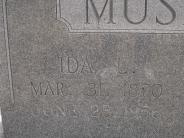OK, Grove, Olympus Cemetery, Headstone Close Up, Muskrat, Ida L. 