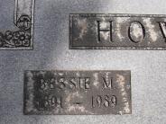 OK, Grove, Olympus Cemetery, Headstone Close Up, Howell, Bessie M.