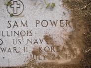 OK, Grove, Olympus Cemetery, Powers, Charles Sam Military Headstone (Close Up)