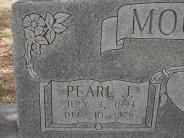 OK, Grove, Olympus Cemetery, Mouser, Pearl J. Headstone (Close Up)