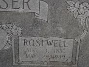 OK, Grove, Olympus Cemetery, Mouser, Rosewell Headstone (Close Up)