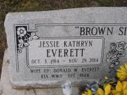 OK, Grove, Olympus Cemetery, Everett, Jessie Kathryn (Brown) Headstone (Close Up)