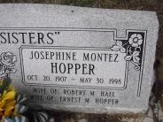 OK, Grove, Olympus Cemetery, Hopper, Josephine (Montez) (Hall) (Brown) Headstone (Close Up)