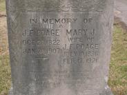 OK, Grove, Olympus Cemetery, Poage, J. F. & Mary J. Headstone (Close Up)