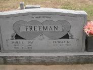 OK, Grove, Olympus Cemetery, Freeman, James L. (Jim) & Eutoka M. Headstone (Back View)